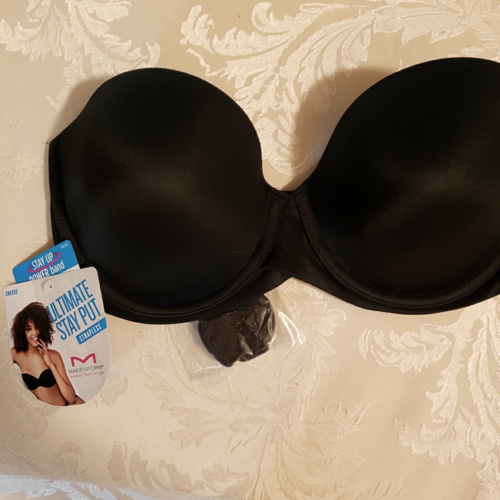 Maidenform Strapless  34 D Black Push up Bra